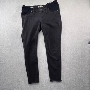 Madewell Maternity Skinny‎ Jeans Gray Frayed Hem Size 28
